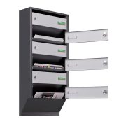 Cutie postala Glory SLIDE 6 Argintiu/ Negru  830x400x145 mm 7,6 kg