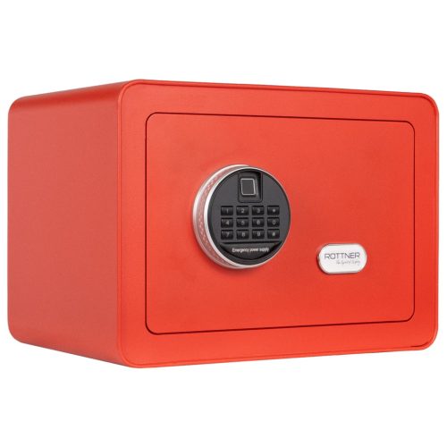 Seif mobilier Rottner Vintage Rosu inchidere electronica si amprenta digitala